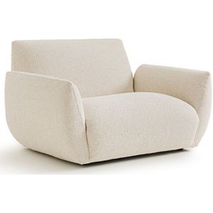 Fauteuil in bouclette, Spogano AM.PM. Bouclette materiaal. Maten 1-zit. Beige kleur