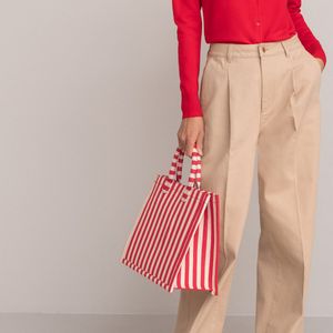 LA REDOUTE COLLECTIONS - Gestreepte Handtas - Rood/Wit - Polyester