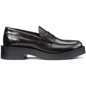 Leren loafers met dikke zool LA REDOUTE COLLECTIONS. Leer materiaal. Maten 39. Rood kleur