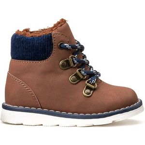 Gevoerde bottines met rits en veters LA REDOUTE COLLECTIONS. Polyurethaan materiaal. Maten 20. Kastanje kleur