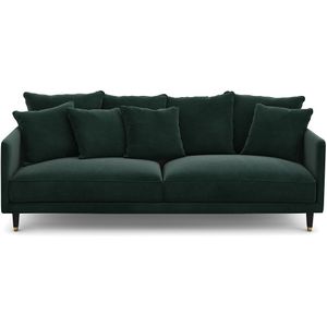 Fluwelen bank, Lazare AM.PM. Fluweel materiaal. Maten 5-zit. Groen kleur