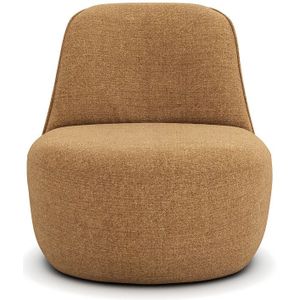 Draaiende fauteuil in gerecyclede stof, Rosebury AM.PM. Rups materiaal. Maten 1-zit. Kastanje kleur