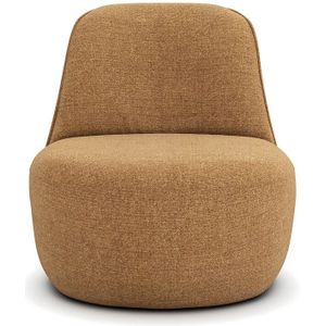 Draaiende fauteuil in gerecyclede stof, Rosebury AM.PM. Chenille materiaal. Maten 1-zit. Kastanje kleur