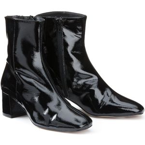 Boots in gelakt leer met hak LA REDOUTE COLLECTIONS. Leer materiaal. Maten 40. Zwart kleur