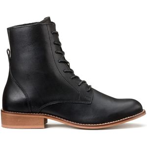 Bottines met veters in leer LA REDOUTE COLLECTIONS. Leer materiaal. Maten 38. Zwart kleur