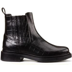 Boots in leer, kroko LA REDOUTE COLLECTIONS. Leer materiaal. Maten 42. Zwart kleur