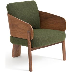 Fauteuil notenhout/bouclette E. Gallina, Marais