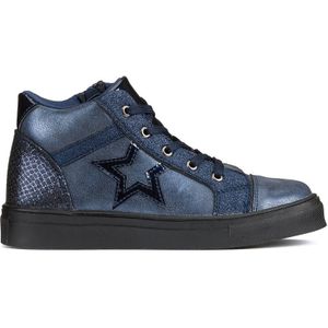 Hoge sneakers met rits en veters LA REDOUTE COLLECTIONS. Polyurethaan materiaal. Maten 33. Blauw kleur