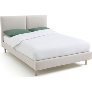 Bed met lattenbodem, Barsan LA REDOUTE INTERIEURS. Stof materiaal. Maten 140 x 190 cm. Beige kleur