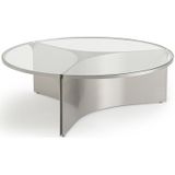 Salontafel in glas en metaal, groot model, Gira AM.PM. Metaal materiaal. Maten één maat. Grijs kleur