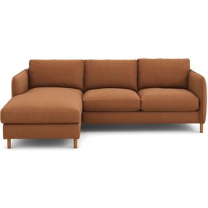 Hoekzetel, links, mêlee polyester, Loméo LA REDOUTE INTERIEURS. Mêlee polyester materiaal. Maten linkerhoek. Kastanje kleur