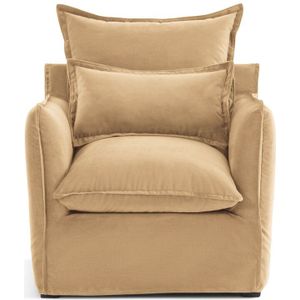 Fauteuil in fluweel, Odna LA REDOUTE INTERIEURS. Polyester materiaal. Maten 1-zit. Kastanje kleur