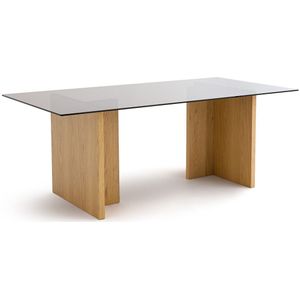 Archita - Tafel - Smoked Glas - Eikenhout - 6/8 Personen