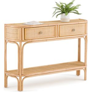 Console in rotan met lades, Ladara LA REDOUTE INTERIEURS. Rotan materiaal. Maten één maat. Beige kleur