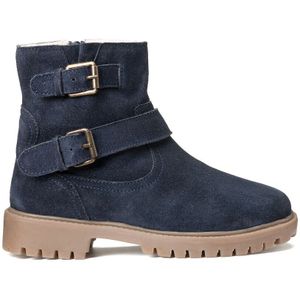 Gevoerde leren boots met gespen en rits LA REDOUTE COLLECTIONS. Leer materiaal. Maten 35. Blauw kleur