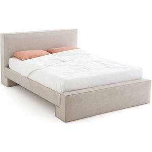 Gestoffeerd bed met beddenbodem, Arry LA REDOUTE INTERIEURS. Stof materiaal. Maten 160 x 200 cm. Beige kleur