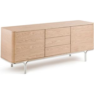 Giorgio - Buffetkast - Naturel - MDF en Verchroomd Staal