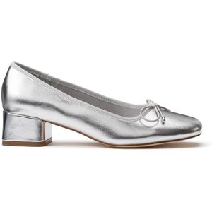 Metallic ballerina's met hak LA REDOUTE COLLECTIONS. Polyurethaan materiaal. Maten 38. Zilver kleur