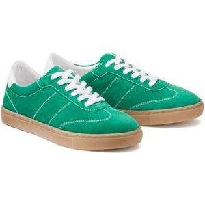 Sneakers in suèdeleer, vintage stijl LA REDOUTE COLLECTIONS. Onbewerkt leer materiaal. Maten 38. Groen kleur