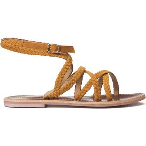 Sandalen geweven Signatures in leer LA REDOUTE COLLECTIONS. Leer materiaal. Maten 41. Geel kleur