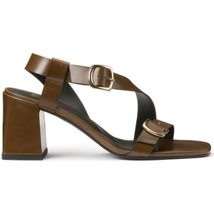 Leren sandalen met gespen, hoge hak LA REDOUTE COLLECTIONS. Leer materiaal. Maten 37. Groen kleur