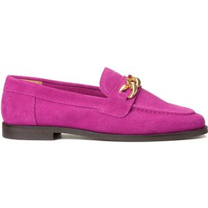 Loafers in suèdeleer met ketting, Signatures LA REDOUTE COLLECTIONS. Nubuck materiaal. Maten 37. Roze kleur