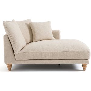 Longchair bouclette, Lazare AM.PM. Bouclette materiaal. Maten meridienne gauche. Beige kleur