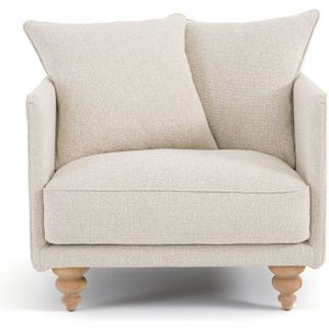 Fauteuil in bouclette, Lazare AM.PM. Bouclette materiaal. Maten 1-zit. Beige kleur