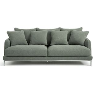 Bank in bouclette, Moderniste AM.PM. Bouclette materiaal. Maten 3-zit. Groen kleur