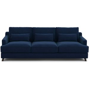 Bank in fluweel, Alwine AM.PM. Fluweel materiaal. Maten 3-zit. Blauw kleur