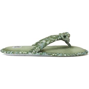 Bedrukte slippers LA REDOUTE COLLECTIONS. Polyester materiaal. Maten 36/37. Groen kleur