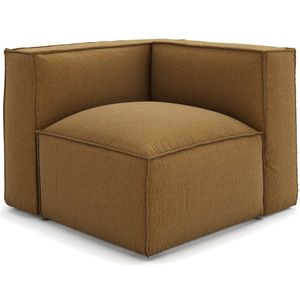 Omvormbare hoekbank, getextureerde stof, Seven LA REDOUTE INTERIEURS. Rups materiaal. Maten rechterhoek. Kastanje kleur