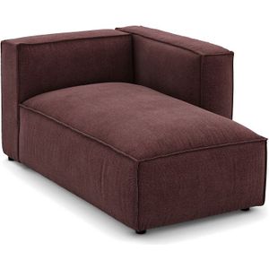 Modulaire longchair getextureerde stof, Seven LA REDOUTE INTERIEURS. Rups materiaal. Maten linkerhoek. Rood kleur