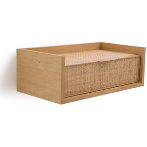 Louison - Nachtkastje - Beige - Hout - Gevlochten Rotan
