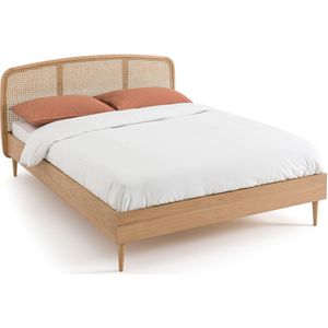 Buisseau - Bedframe - Beige - Riet en Eikenhout