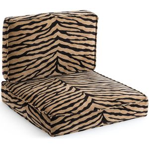 Fluwelen kussen met dierenprint voor fauteuil Dilma AM.PM. Katoen materiaal. Maten één maat. Zwart kleur