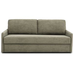 Zetel-bed, getextureerde stof, Bultex Marta LA REDOUTE INTERIEURS. Katoen materiaal. Maten 4-zit. Groen kleur