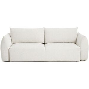 3-zits slaapbank van getextureerde stof Edith LA REDOUTE INTERIEURS. Rups materiaal. Maten 3-zit. Beige kleur