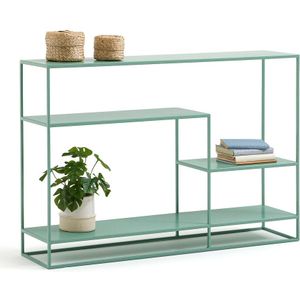 Asymmetrische console in metaal, Hiba LA REDOUTE INTERIEURS. Dennenappel materiaal. Maten één maat. Groen kleur