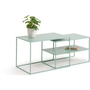 Set van 2 mimi tafels in metaal métal acier, Hiba LA REDOUTE INTERIEURS. Metaal materiaal. Maten één maat. Groen kleur