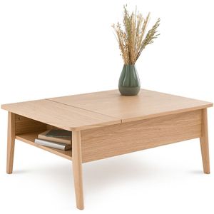 Salontafel met opklapbaar tafelblad, Suzon LA REDOUTE INTERIEURS. Hout, medium (MDF) materiaal. Maten één maat. Beige kleur