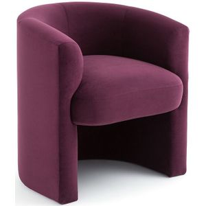 Tafel fauteuil in fluweel, Nolami LA REDOUTE INTERIEURS. Hout materiaal. Maten �één maat. Rood kleur