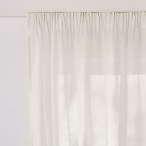 MIULEE Set van 2 voile-gordijnen, met oogjes, transparant linnenlook, gordijn met ogen, voor woonkamer, luchtig, lichtdoorlatend, decoratief gordijn voor de slaapkamer, 140 x 175 cm (b x h), ivoorwit