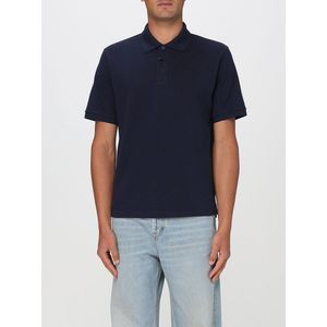 Saint Laurent - Poloshirt - Blauw - Katoen - Cassandre-borduursel