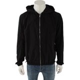 Givenchy - Zwarte Hooded Jas - Heren - Polyester - Met Opvallende Print