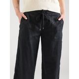 Lauren Ralph Lauren - Damesbroek - Zwart - 100% Linnen - Wide Leg Pasvorm