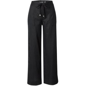 Lauren Ralph Lauren - Damesbroek - Zwart - 100% Linnen - Wide Leg Pasvorm