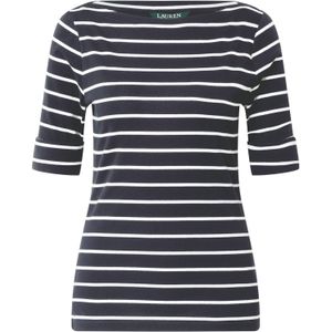 LAUREN RALPH LAUREN - Gestreept T-shirt - Marineblauw/Wit - Katoen