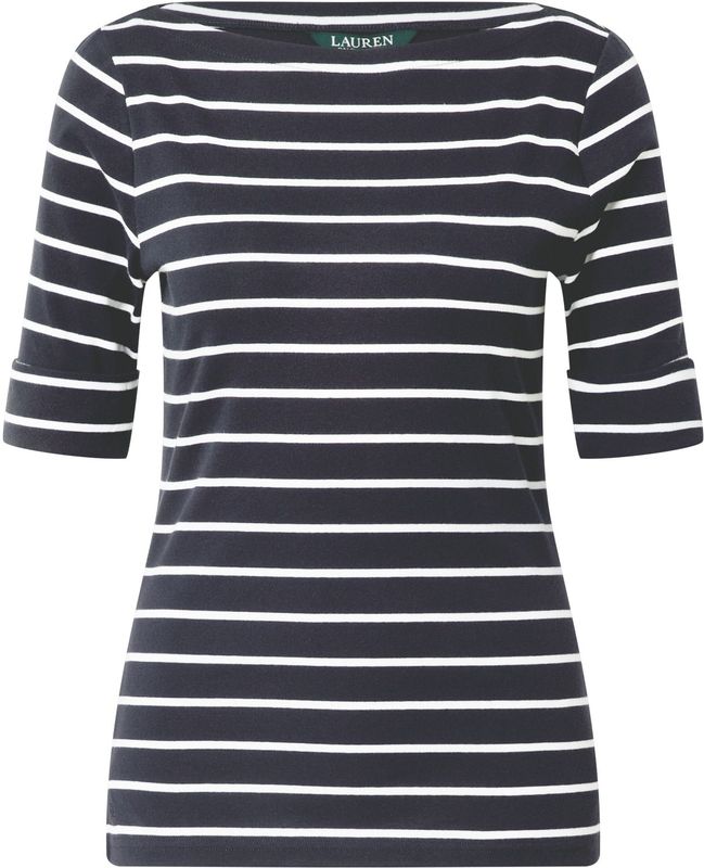LAUREN RALPH LAUREN - Gestreept T-shirt - Marineblauw/Wit - Katoen