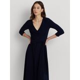 Ralph Lauren - Jerseyjurk - Marineblauw - Strikceintuur - Flatterende Halslijn